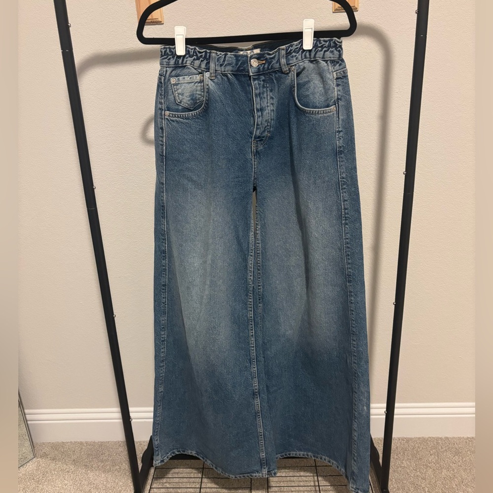 WE THE FREE - FREE PEOPLE Women’s High-Rise Wide Leg Denim Jeans - Blue